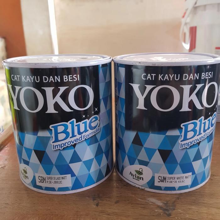 Cat Yoko Hitam Dof dan Putih Dof Besi Kayu 1kg/ Cat Minyak Matt Dop