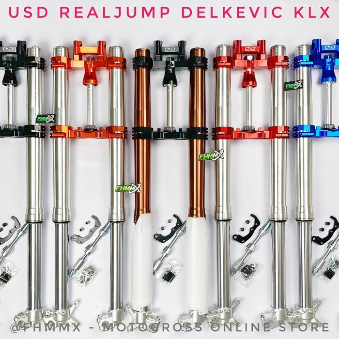 USD Upside down Realjump CRF 150 KLX 150 Delkevic - GOLD, CRF 150