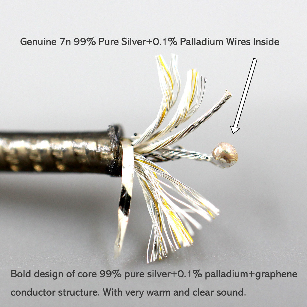 99% Pure Silver Palladium + Graphene Gold Earphone Shielding Cable For AKG N5005 N30 N40 MMCX