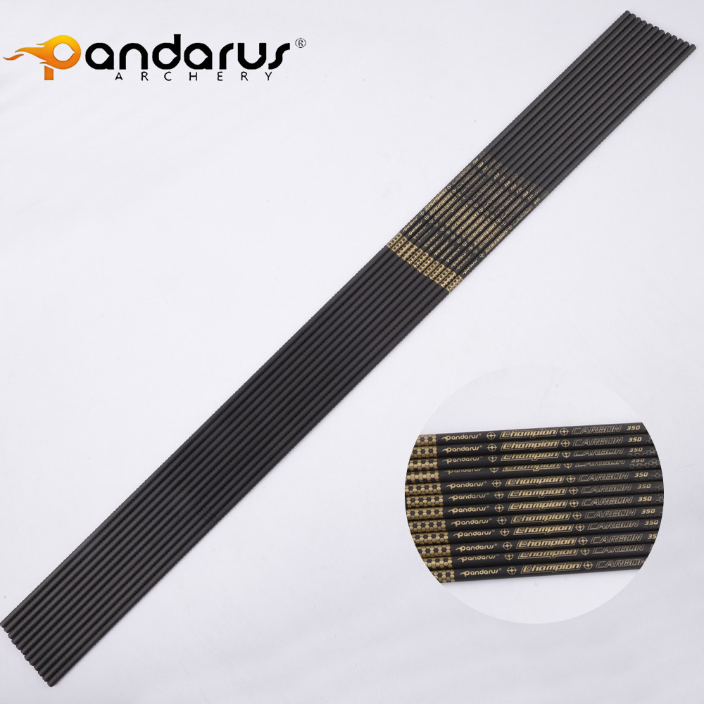 12pcs ID4.2mm pandarus champion Arrow Tube Straightness 0.001 Pure Carbon Arrow Shaft Recurve