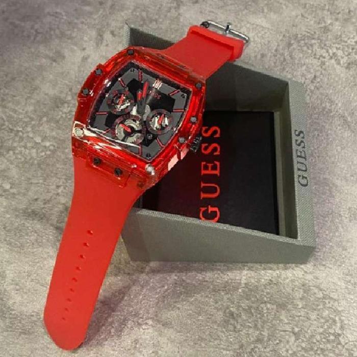 Sedia GUESS Watches GW0203G5 Original PHOENIX Jam Tangan Pria Analog Red