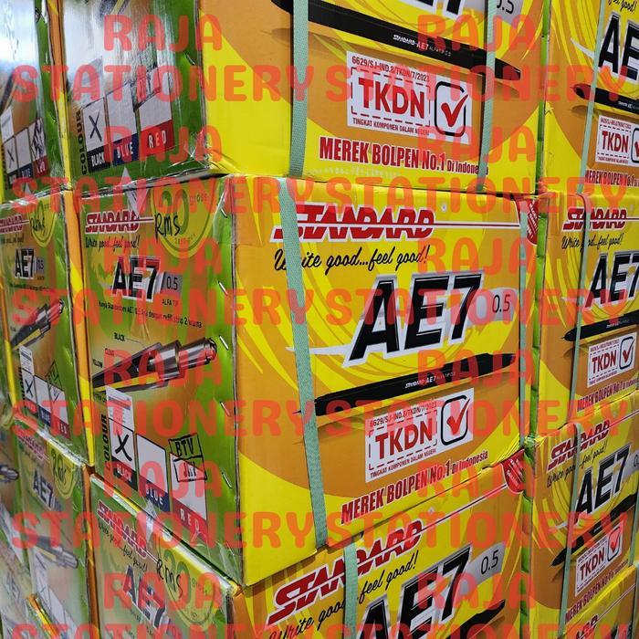 "New" STANDARD AE7 0.5 BLACK BLUE RED BALL PEN BOLPEN PENA PEN STANDARD AE7 HITAM BIRU MERAH 0.5