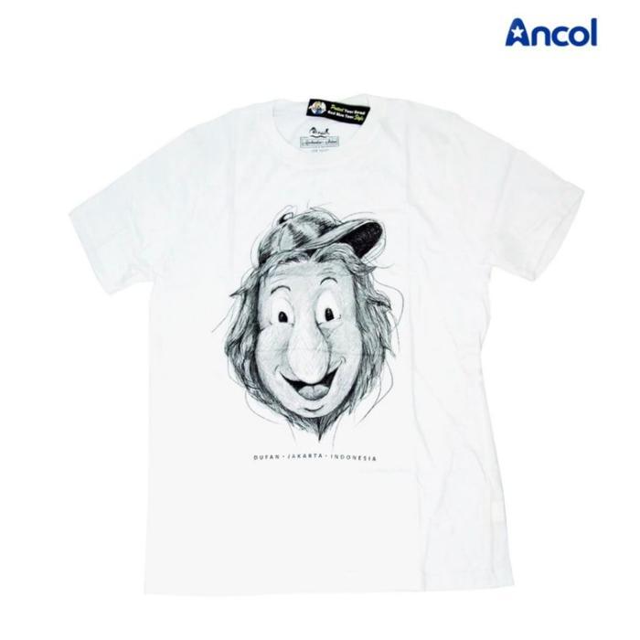 ASLI Ancol Baju Kaos Dewasa Karakter Dufan Sketch Merchse Nyaman Putih Lembut Combed Pria READY
