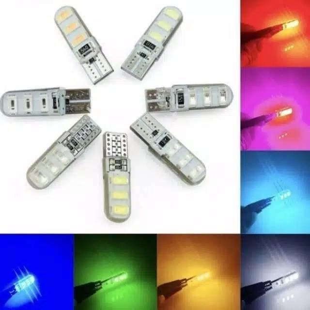 Lampu Senja Led T10 Jelly 6 Led Mata Kedip Flash Kedip Lampu Senja Flash / Kedip 6Led Motor Mobil