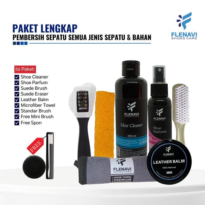 Flenavi Pembersih Sepatu Suede, Kulit, Canvas - All in One Shoe Cleaner, Semir Sepatu, Penghapus