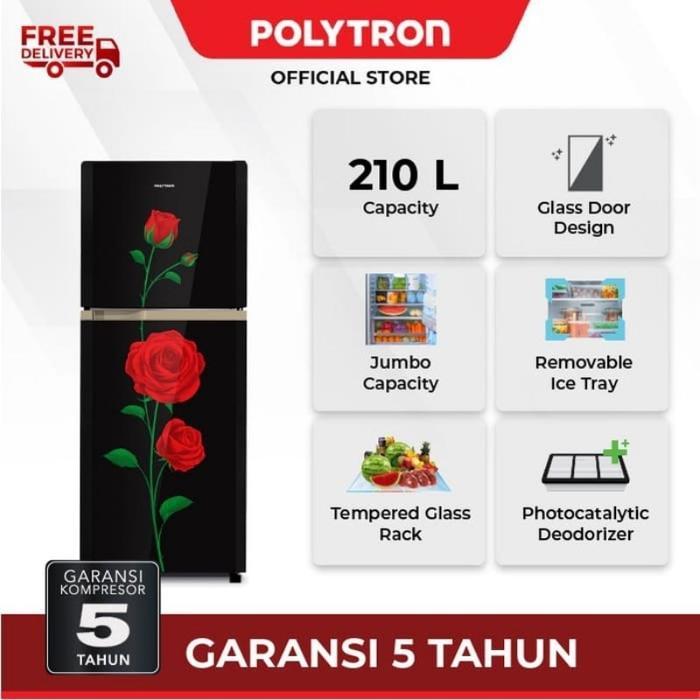 Kulkas Polytron 2 Pintu Belleza Varia 210L PRM 21CRX / 220L PRM 23CRX / 240L PRM 28CRX - 210L