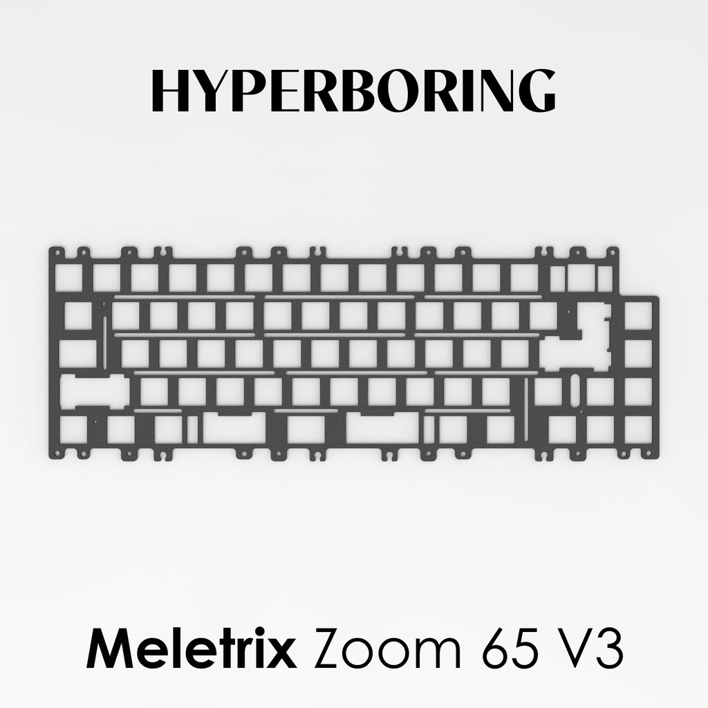 Reinforced plate for Meletrix Zoom65 V3 keyboard PP PC FR4 CF Brass Aluminum ( for pcb screw in stab