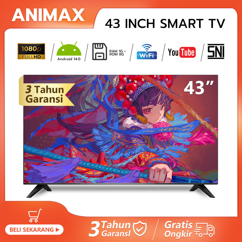 ANIMAX Smart TV 43/40/32 inch Led murah promo TV Digital TV 1080P FHD
