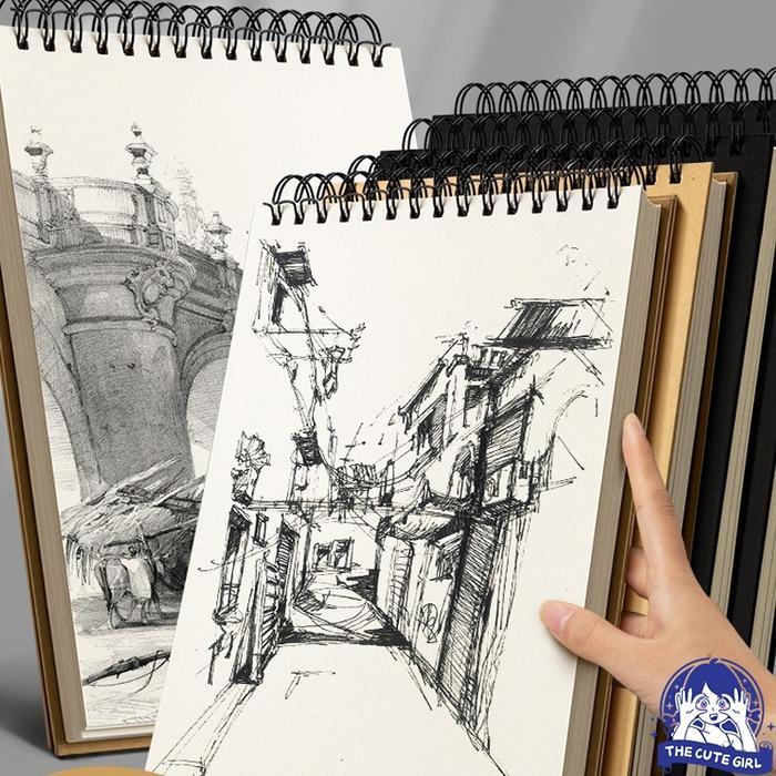 BUKU SKETSA SKETCHBOOK Putih Sketsa Pensil /BUKU GAMBAR /buku gambar sketsa A4/A5/A6 / WATERCOLOUR