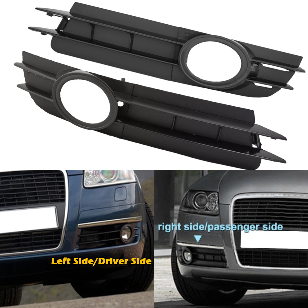 Left Right Front Bumper Fog Light Lamp Cover Grille For Audi A6/A6 Quattro C6 2005 2006 2007 2008