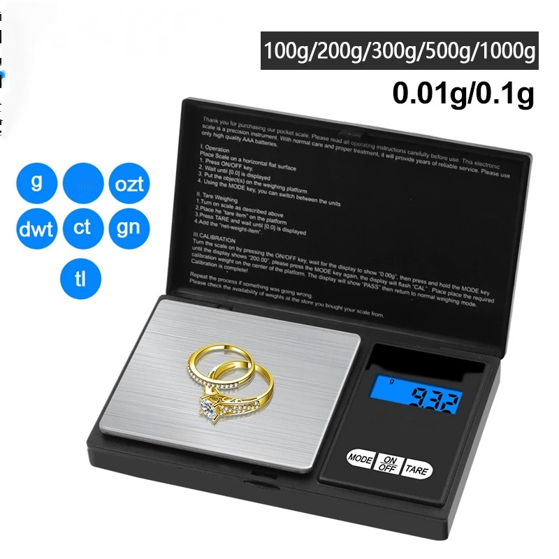 Mini Electronic Scale Pocket Digital Scale for Gold Sterling Silver Jewelry Scale Precision Scale