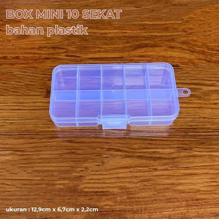 Kotak serbaguna Transparan sekat 10 bahan plastik/Box 28kolom hiasan NailArt