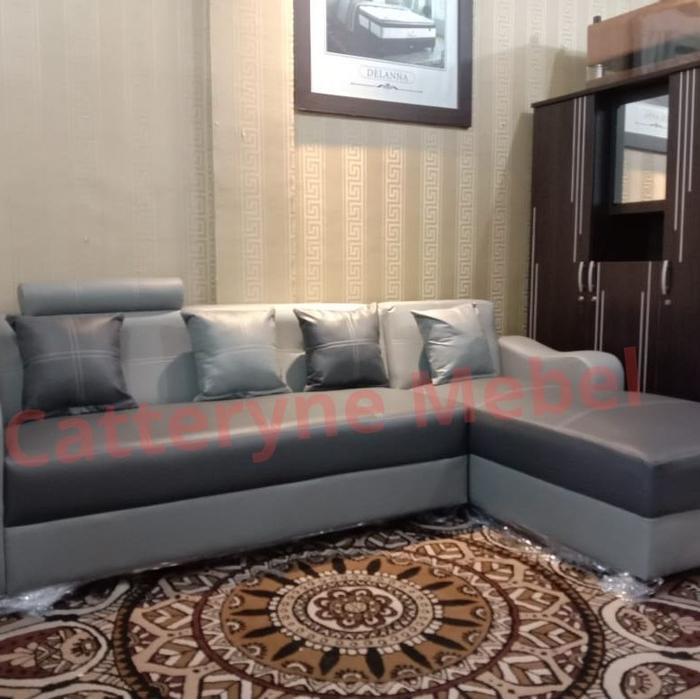 Sofa L sudut minimalis kulit