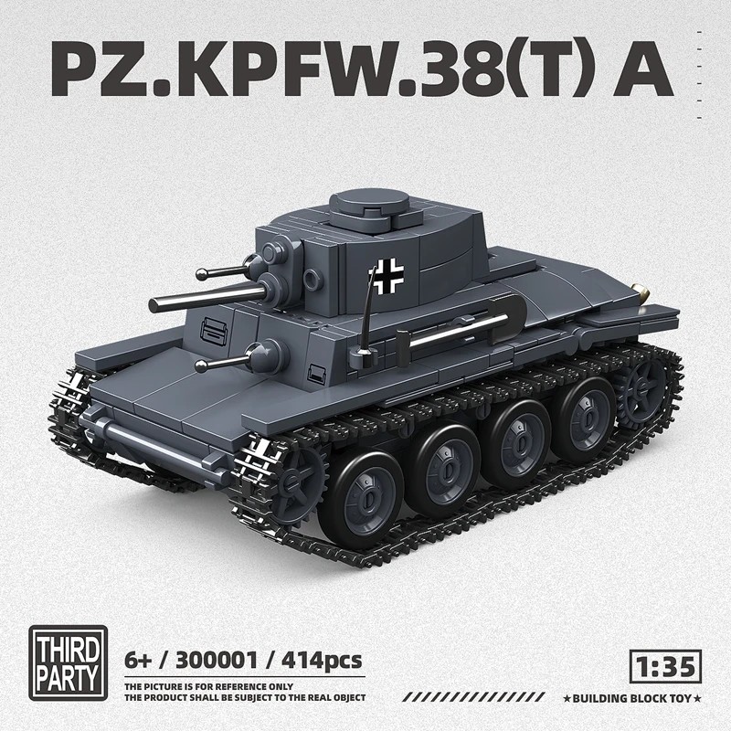 Ww2 German Light Tank Pz.Kpfw.38(T)A Military Ww2 Tank Building Bricks El Set Toys For Kids Gifts