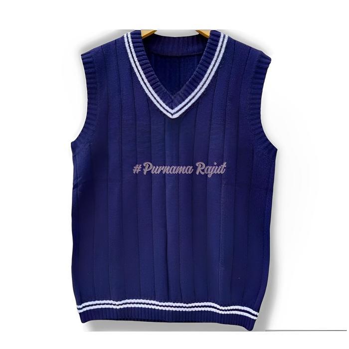 Gratis Bordir Nama Rompi Rajut Atasan Pria Wanita Premium Baju Rajut Outerwear Hitam Sweater Casual