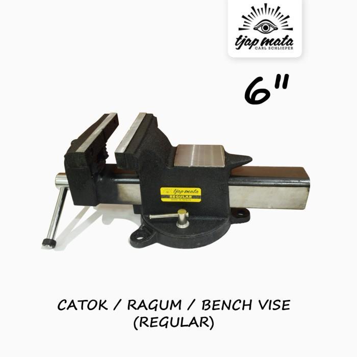 TJAP MATA / CAP MATA Catok Besi Putar / Ragum / Bench Vise 6 "