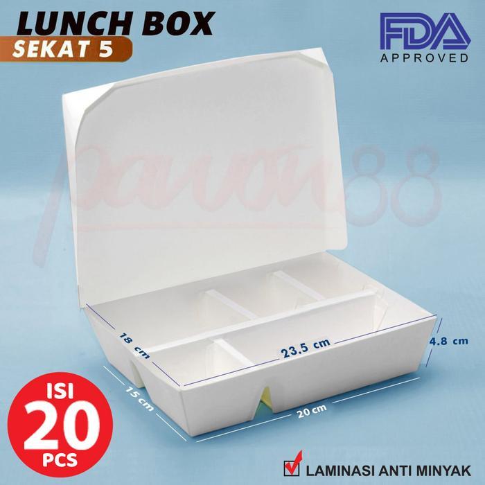 Paper Lunch Box SEKAT 5 - Lunch Box Paper SEKAT 5 - ( 20 Pcs )