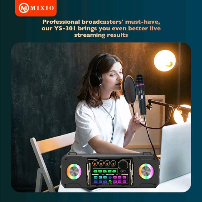 MIXIO YS-301 Soundcard Bluetooth Speaker 2 Microphone Wireless Karaoke
