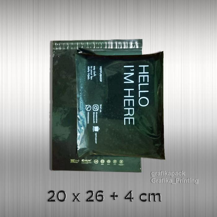 Custom Plastik Polymailer Ramah Lingkungan 20 x 30 cm