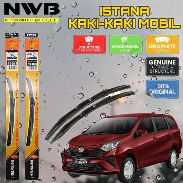 Wiper Depan Daihatsu Sigra Ukuran 20 & 17 Nwb Japan Hybrid Frameless