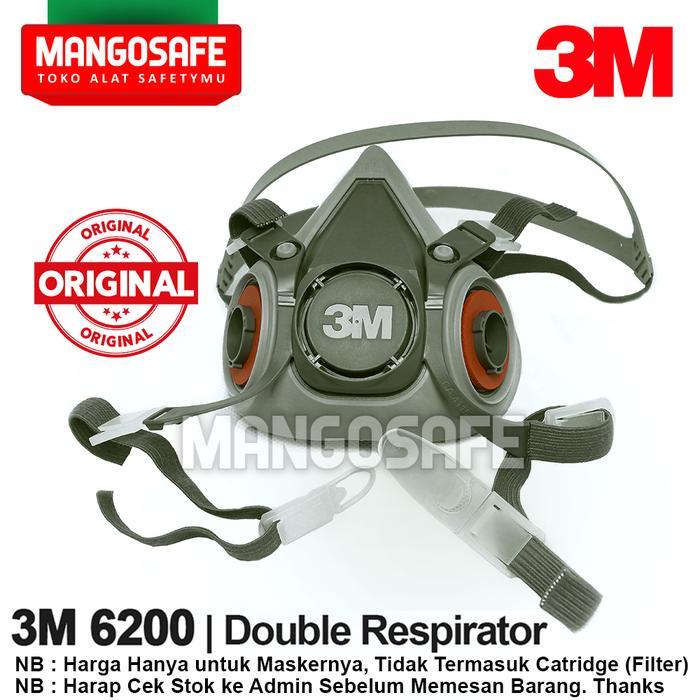 3M 6200 Half Face Mask Reusable Respirator Masker Lab Cat Gas Kimia