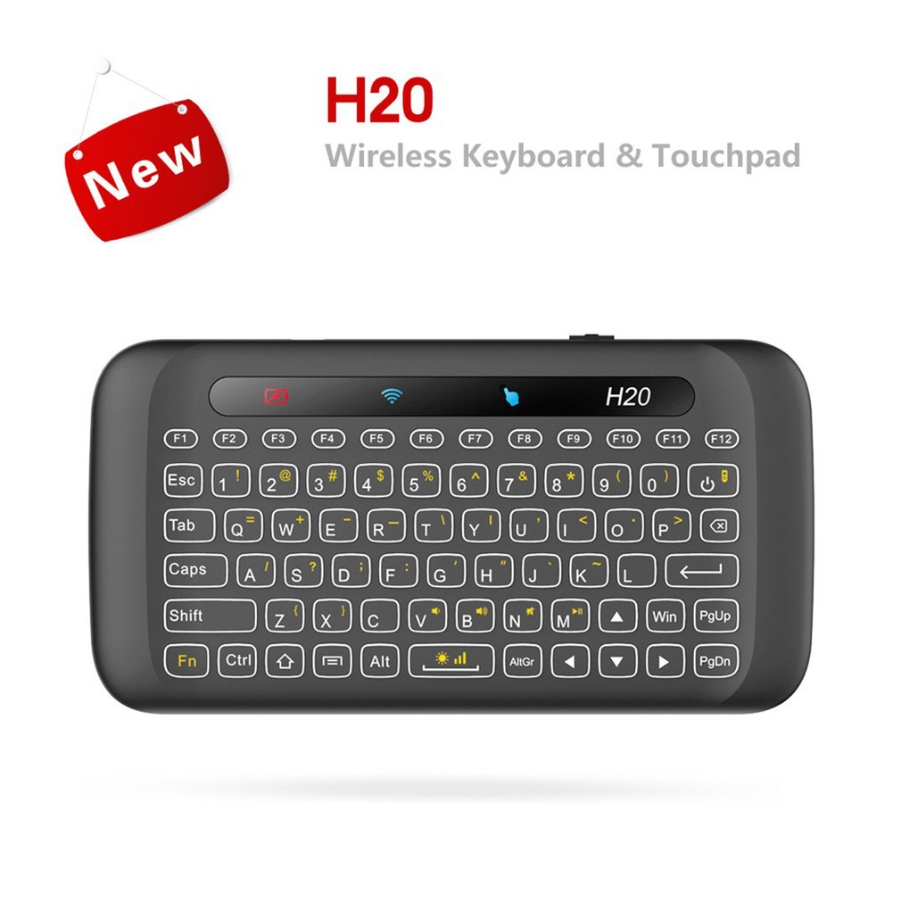 H20 2.4GHz Wireless Keyboard with Backlight Touchpad Mini Air mouse IR Leaning Remote Control for