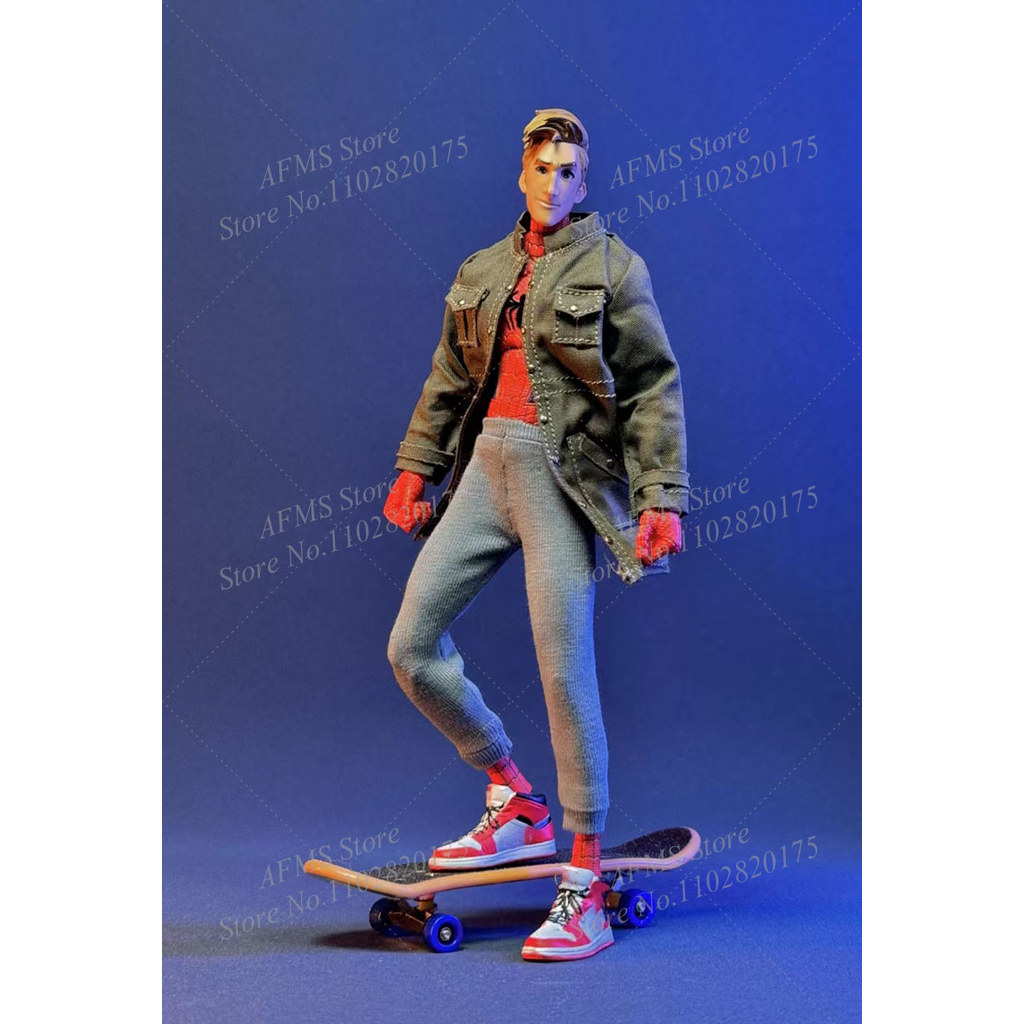 1/12 Men Soldier Spider Boys Vest Jacket Pants Parallel Universe Miles Peter Parker Clothes Set For