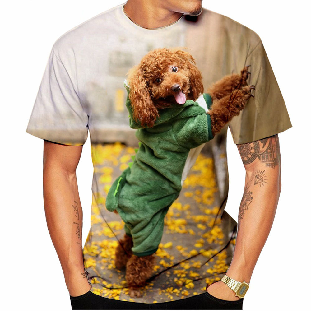 Kawaii Poodle Dog 3D Print Animal T-shirts Men Woman Fashion Streetwear Short Sleeve T Shirt