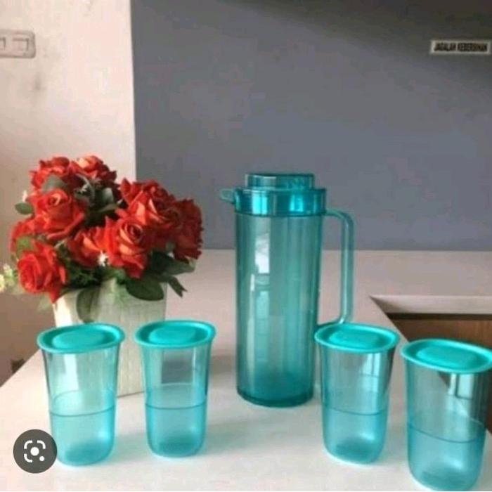 TUPPERWARE Watercollor pitcher 2L + gelas 4 pcs