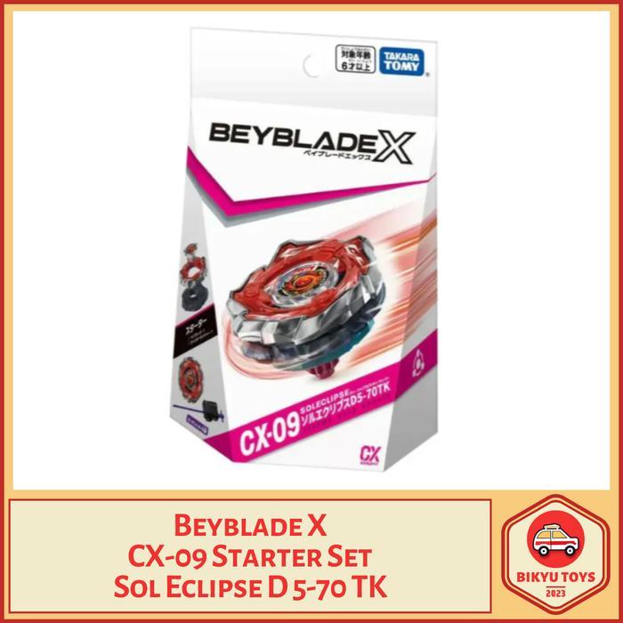 Beyblade X CX-09 Sol Eclipse D 5-70 TK Bit Turn Kick Starter Set Takara Tomy Spinning Top Gasing