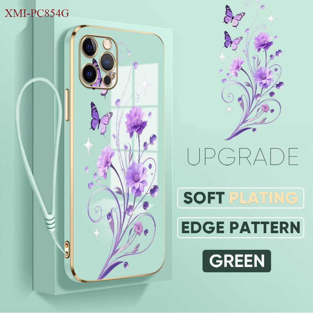 Casing Hp Untuk Xiaomi Poco C85 C71 C65 C40 Lokal Stock Lanyard Phone Case Cassing Kesing Bunga 2966