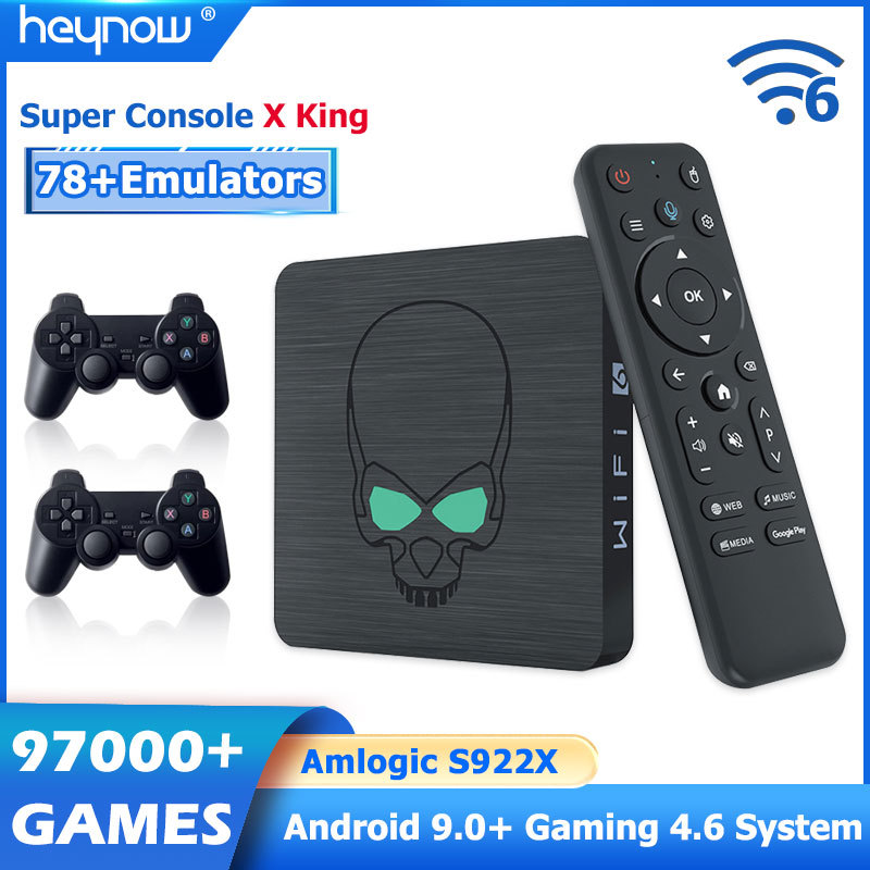 HEYNOW Super Console X King Retro TV Video Game Player WiFi6 S922X HD Dual System Android Box With 9