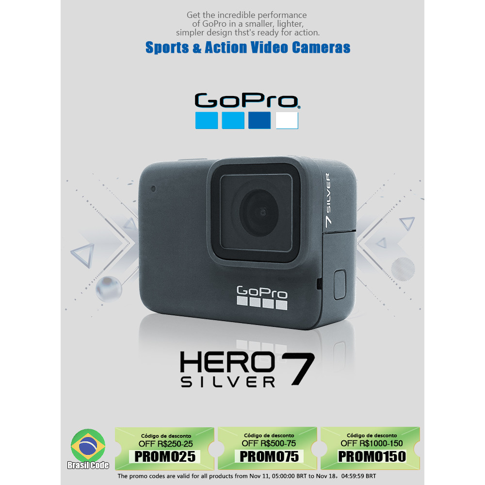 GoPro hero 7 silver 4k30 frame vertical camera HD anti shake WiFi connection cycling skiing Extreme 