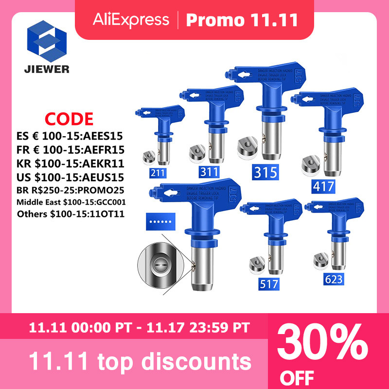 517 Blue Airless Spray Paint Latex Paint Putty Airless Sprayer Nozzle  For Airless Spray Gun And Pai