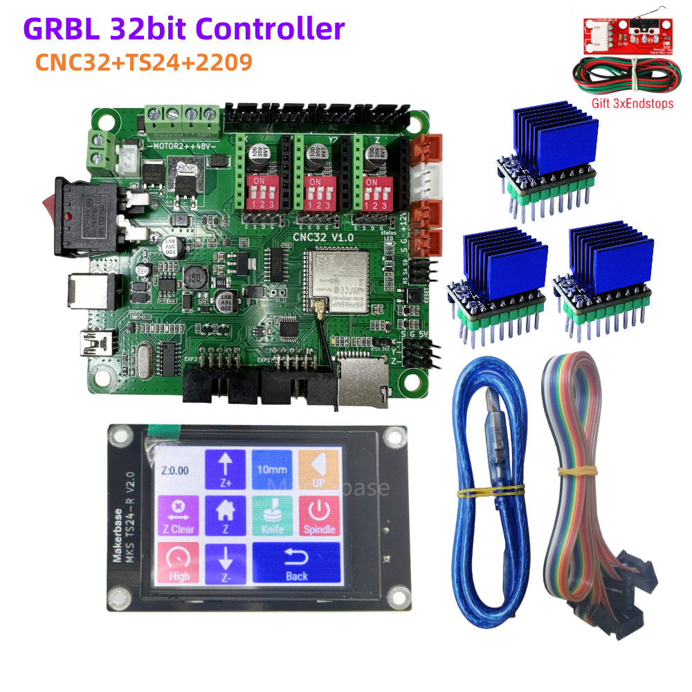 GRBL CNC control card 3 axis board esp32 plate MKS TS24-R display LCD offline upgrade kit for cnc la