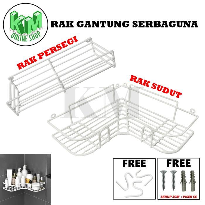 Rak Sudut Kamar Mandi Tempat Sabun Rak Dapur Besi Gantung Keranjang Sudut Kamar Mandi