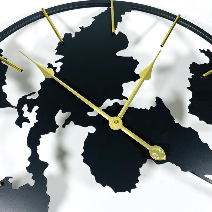 Jam Dinding Besar Globe Design Iron Silent Movement 60cm - OG-55