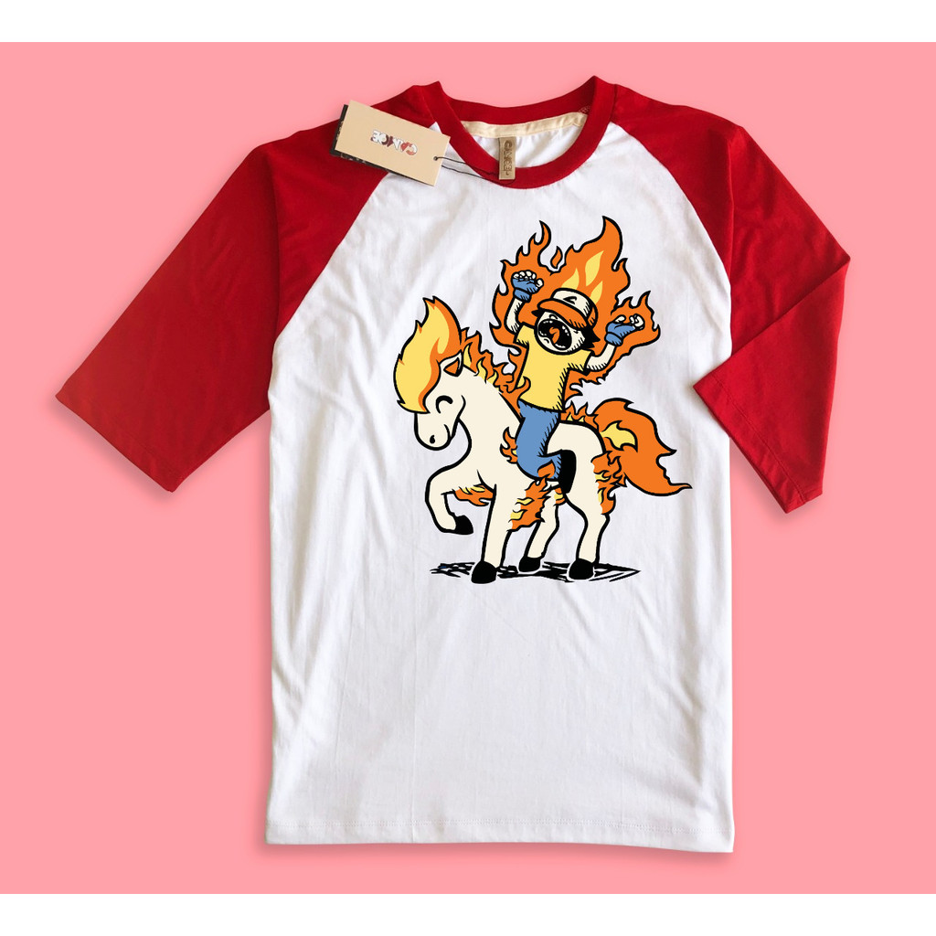 Kaos Raglan Gaming Pokemon Ponyta Ash Ketchum Kuda Api Tahun Baru imlek 2026 Chinese new year