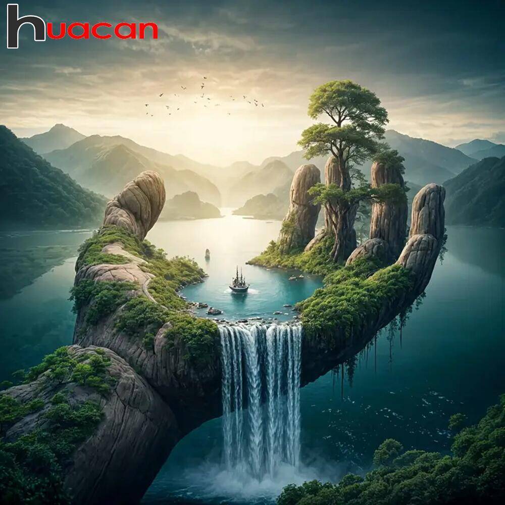 Huacan Mountains Landscape Diamond Mosaic Hand Rr Diamond Painting New Collection Stitch Sets Wall