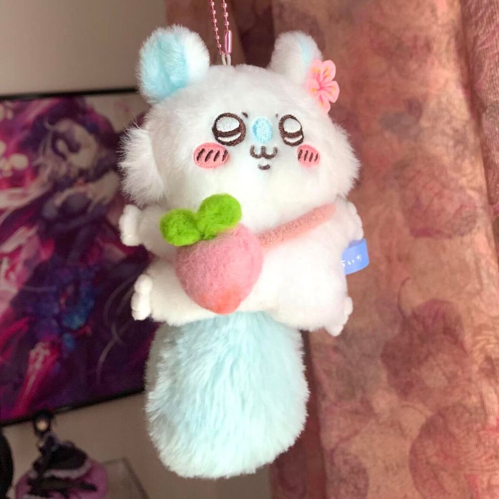 Japanese Genuine Cute Momonga Bag Charm Cartoon Chiikawa Momonga Doll Pendant Usagi Keychain Girl'S