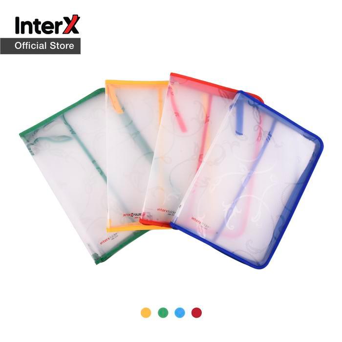 Baru InterX Folder Zipper Bag Flora Map Arsip Resleting Tempat Arsip Dokumen Flora Murah