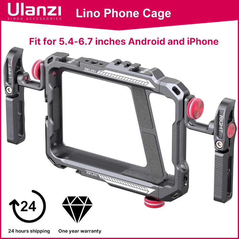 BELI SEKARANG Ulanzi Lino Phone Cage Video Vlog Rig Handle For 5.4'' to 6.7'' iPhone X 11 12 13 14 P