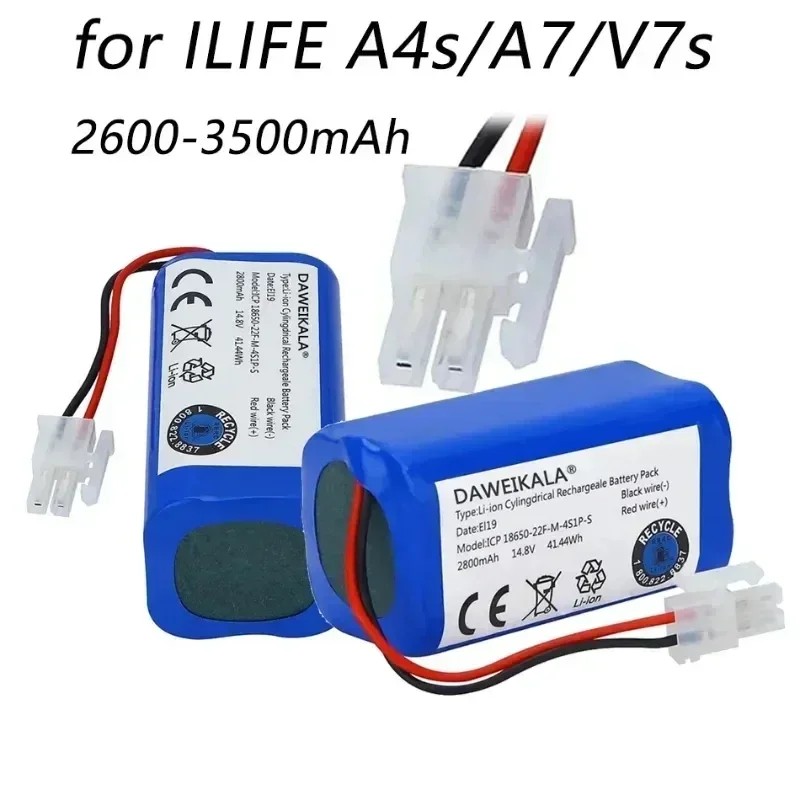 New 14.8V 3500Mah 14.4V 3200Mah Lithium Battery For Ilife A4 A4S V7 A6 V7S Plus Robot Cleaner Ilife