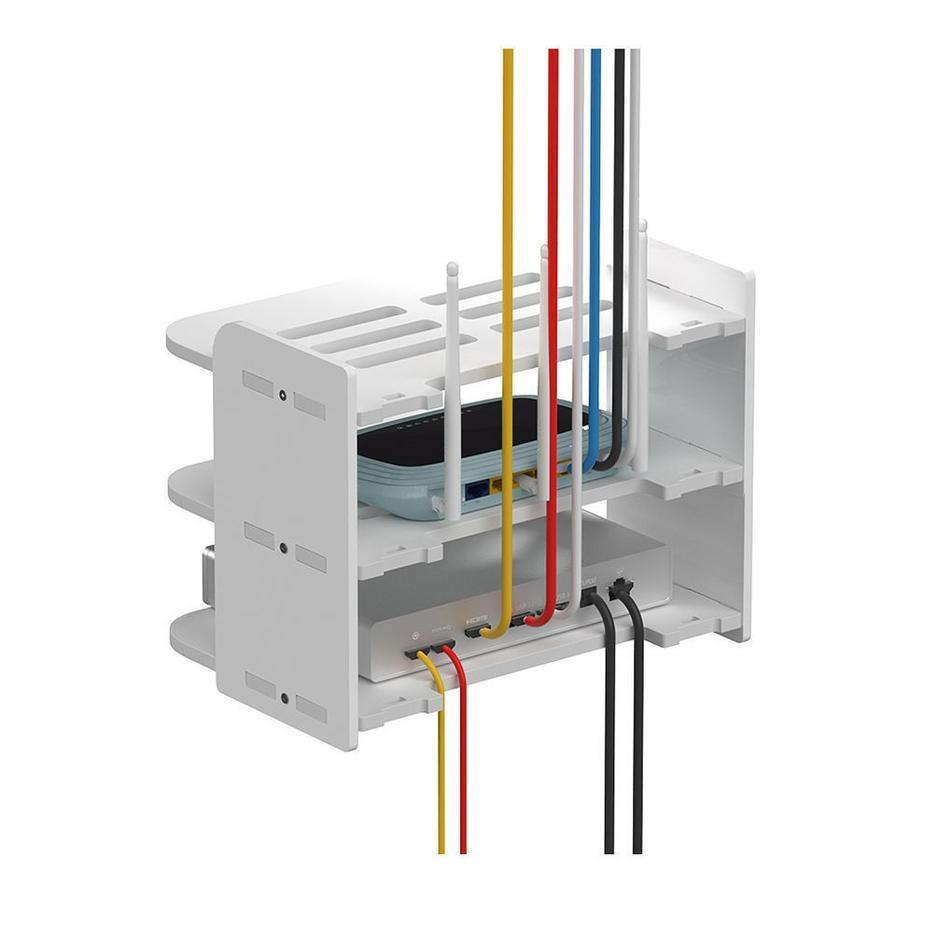 Rak Dinding Gantung Set Top Box TV Router Wifi dan DVD player 3 Susun
