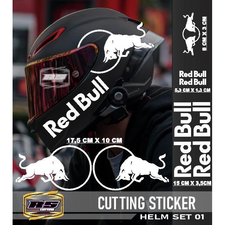 "New" Cutting Sticker HELM REDBULL Full Face - Stiker List Variasi HELM REDBULL Hologram Laser