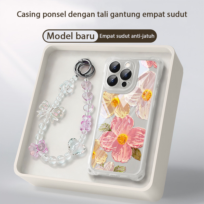 Bunga Tali Gantungan Hp Untuk Soft Casing Hp Iphone 13 14 Pm 17 Pro Max 11 Pro 15 16 Pro Max 15 16 P