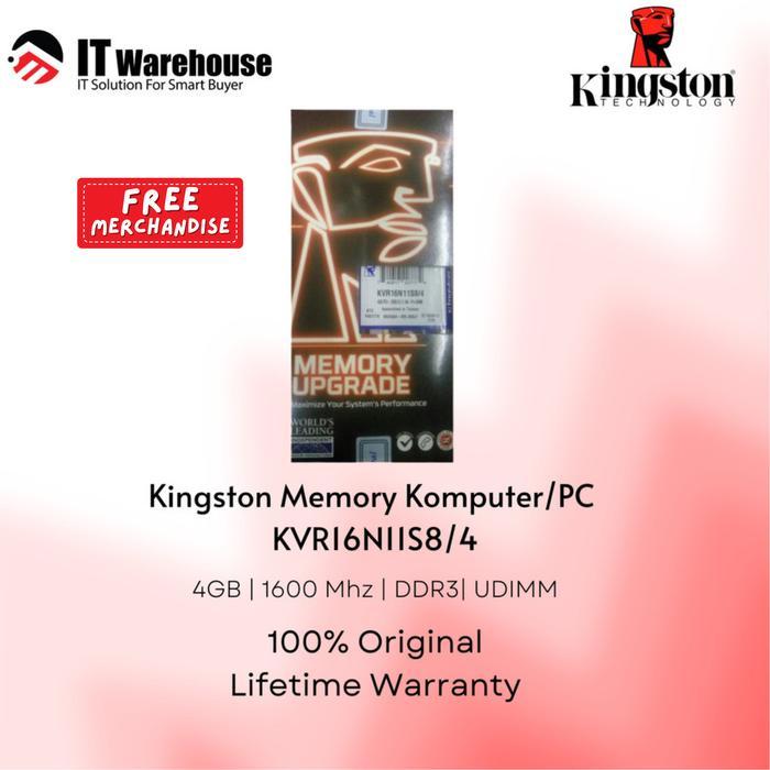 Memory Kingston KVR16N11S8/4 4GB DDR3 UDIMM 1600MHz BISA GRAB