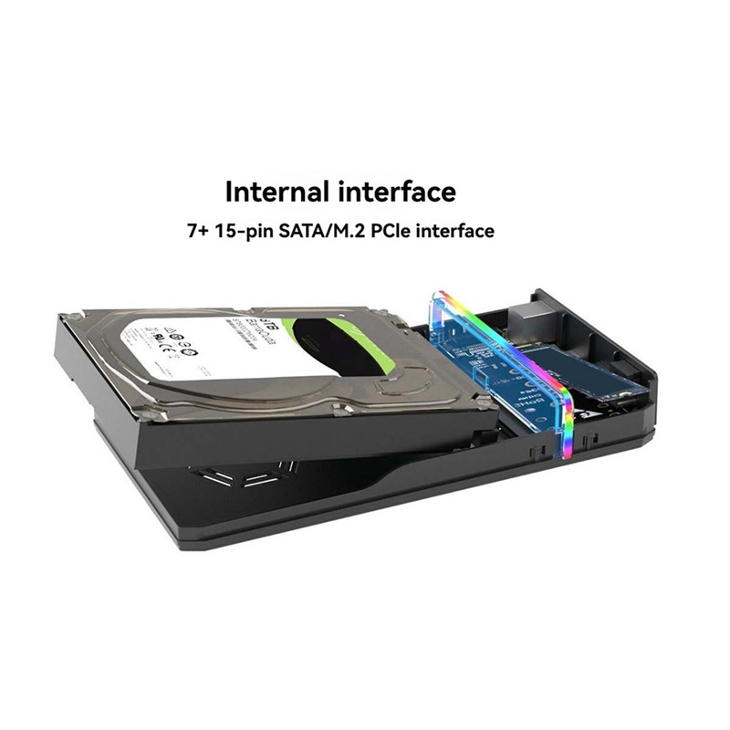 BARU 3.5 Inch HDD Enclosure M.2 Nvme SSD Enclosure Portable USB 3.0 Hard Drive Enclosure