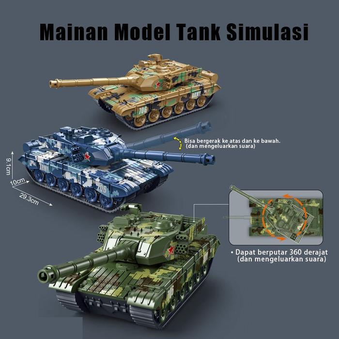 PIKYO Mainan Tank Mainan Model Kit Tank Mainan Perang Perangan Mainan/Mainan Helikopter Mainan