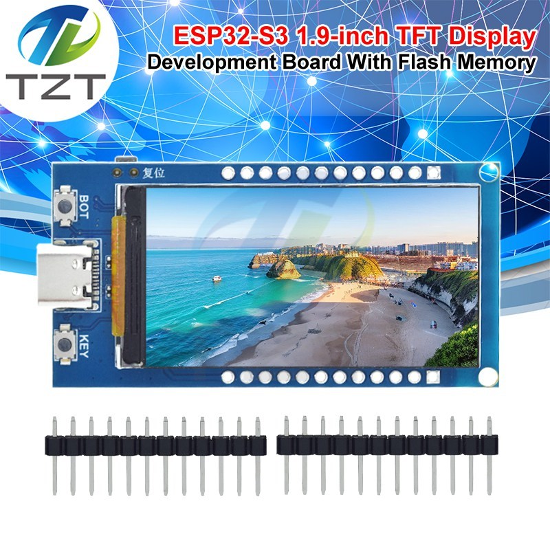 TZT ESP32-S3 Development Board 1.9 Inch IPS LCD Display ST7789 Drive 170x320 Resolution